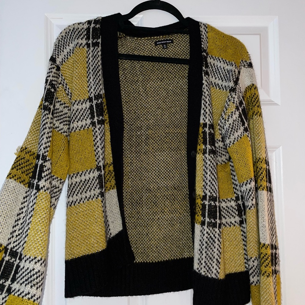 Who What Wear yellow plaid sweater